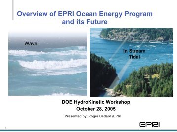 Overview of EPRI Ocean Energy Program and its Future - U.S. DOE ...