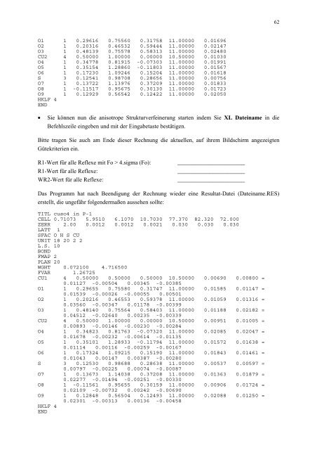 Skript zum Fortgeschrittenen-Praktikum DurchfÃ¼hrung einer Einkristall