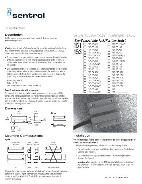 151 Series Installation Instructions 2013 - Edwards Signaling