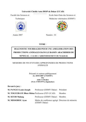 Diagnostic fourrager pour une amÃ©lioration des ... - BEEP - IRD