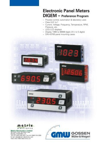 Digem DPM Catalogue - Metrix Electronics Ltd