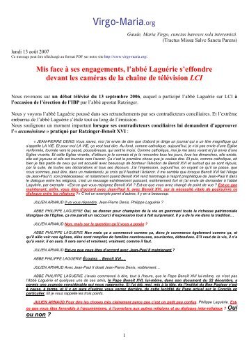 TÃ©lÃ©charger le message en PDF - Virgo-Maria.org