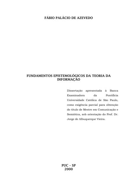 fÃ¡bio palÃ¡cio de azevedo fundamentos epistemolÃ³gicos da teoria da ...