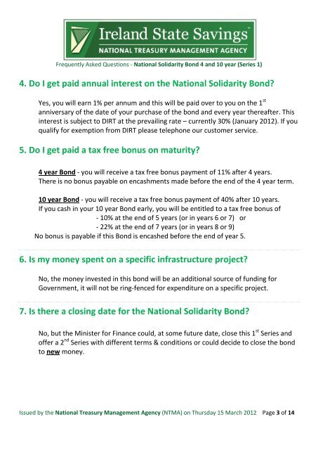 1. What is the National Solidarity Bond? - Terms and Conditions