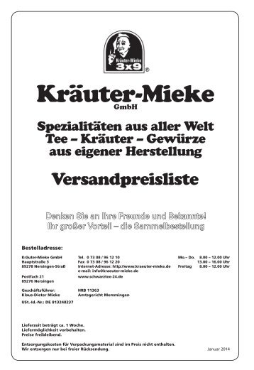 Preisliste Download - Kräuter Mieke