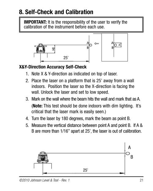 Instruction Manual - Johnson Level