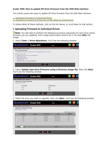 I. Uploading Firmware to Individual Drives