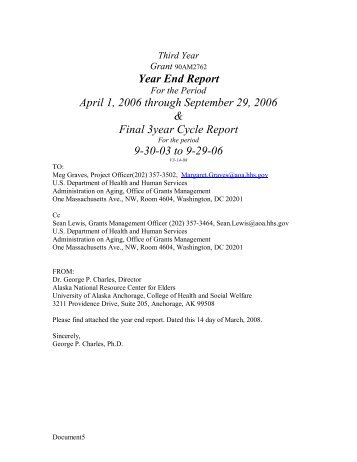 NRC Year-End and Final Grant Cycle Report - National Resource ...