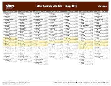 Starz Comedy Schedule - May, 2010