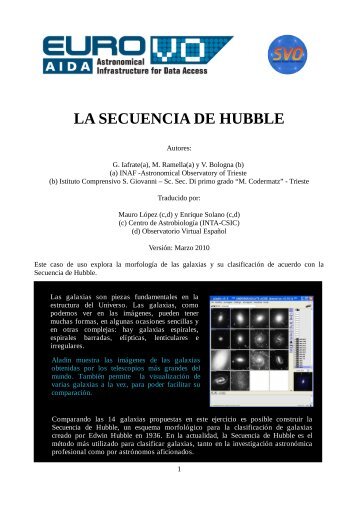 LA SECUENCIA DE HUBBLE - INAF-OAT