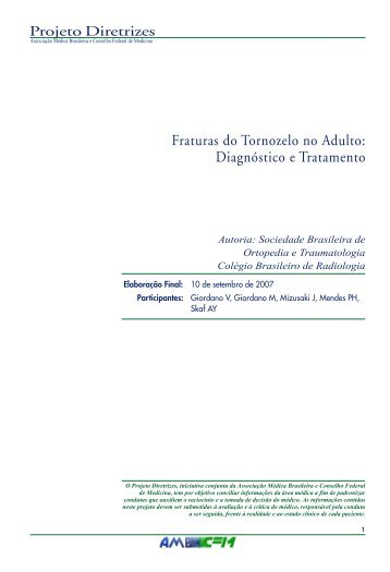 Fraturas do Tornozelo no Adulto: Diagnóstico e ... - Projeto Diretrizes