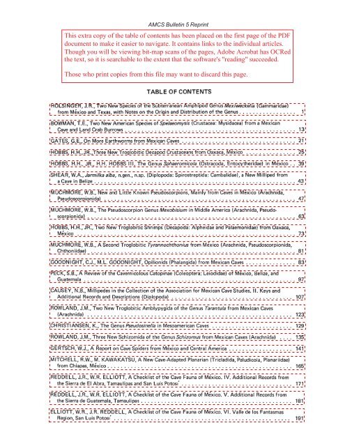 searchable PDF - Association for Mexican Cave Studies