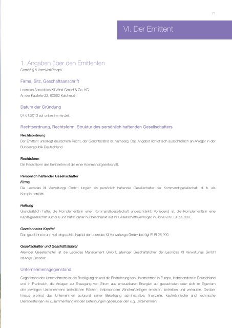 Leonidas Associates XII Prospekt - Fondsvermittlung24.de