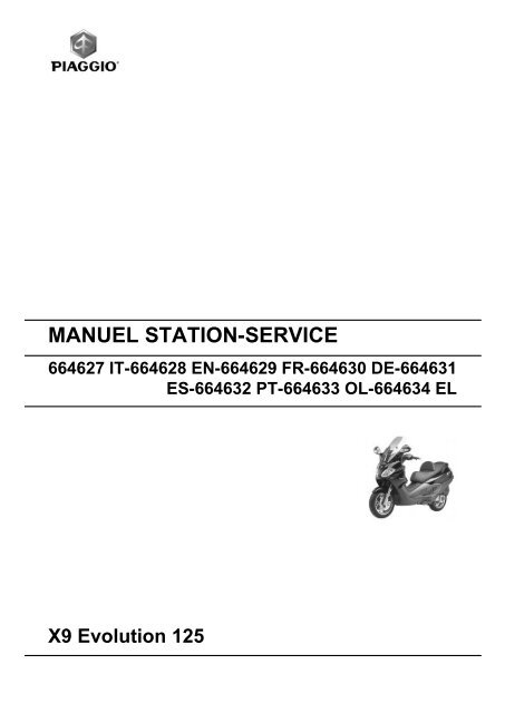 MANUEL STATION- SERVICE X9 Evolution 125