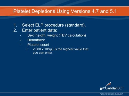 Platelet Depletion Procedures - Terumo BCT