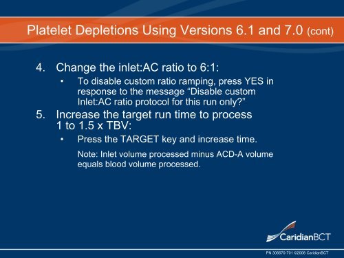 Platelet Depletion Procedures - Terumo BCT