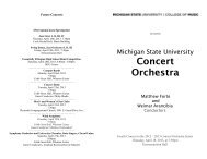 Concert Orchestra - MSU College of Music - Michigan State University