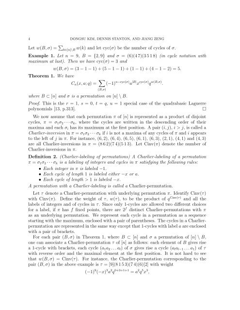 THE COMBINATORICS OF THE AL-SALAM-CHIHARA q ...