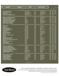 Beer Menu - Yard House Restaurants