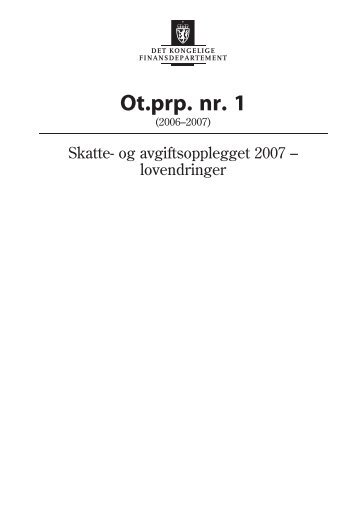 Ot.prp. nr. 1 (2006-2007) - Regjeringen.no