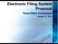 Electronic Filing System Proposal - Texas State Ethics Commission