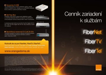 Cenník zariadení - Orange Slovensko, as