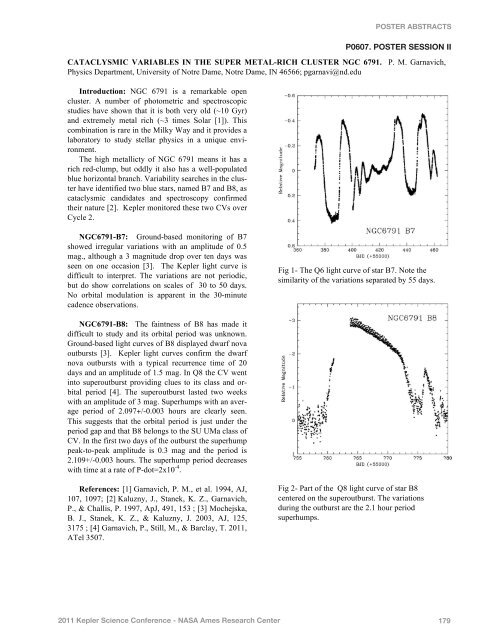 Poster Abstracts - Kepler - NASA