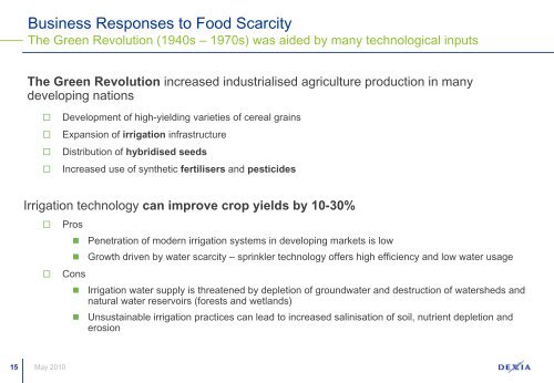 Food Scarcity - Dexia AM