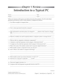 Chapter 1 Review Introduction to a Typical PC