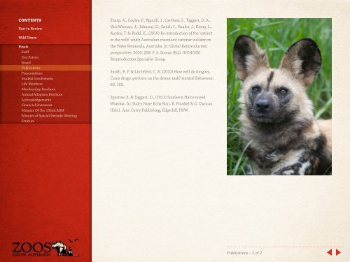 2010 - 2011 Annual Report - Zoos South Australia