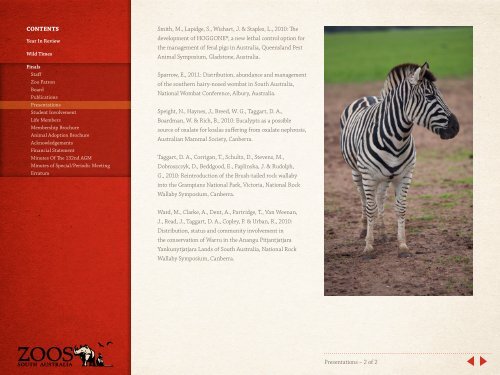 2010 - 2011 Annual Report - Zoos South Australia