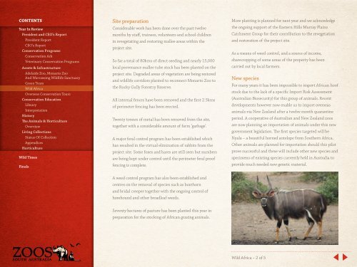 2010 - 2011 Annual Report - Zoos South Australia