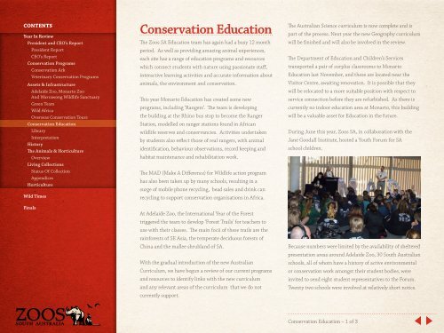 2010 - 2011 Annual Report - Zoos South Australia