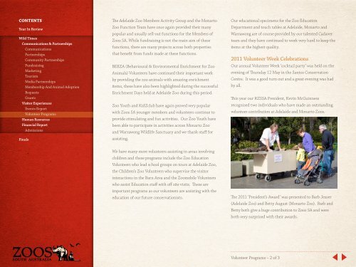 2010 - 2011 Annual Report - Zoos South Australia