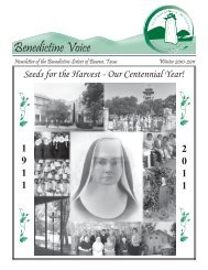 Winter 2010-2011 - Benedictine Sisters, Boerne, Texas