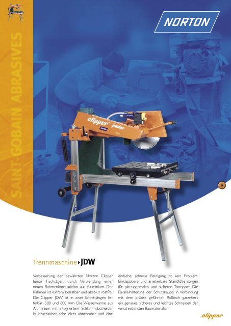 Trennmaschine JDW - Norton Construction Products
