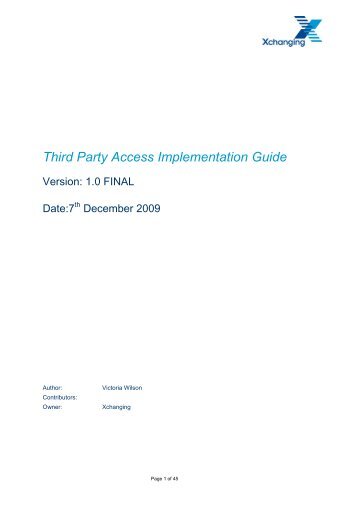 Third Party Access Implementation Guide - London Market Group