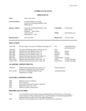 CURRICULUM VITAE - UPMC.com