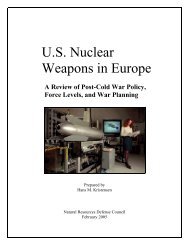 US Nuclear Weapons in Europe - Natural Resources Defense Council