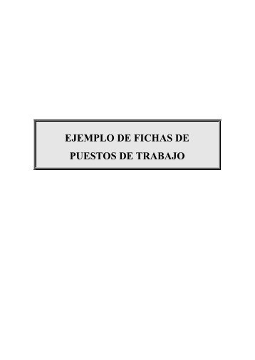 ejemplo de fichas de puestos de trabajo - Servicio de OrganizaciÃ³n ...