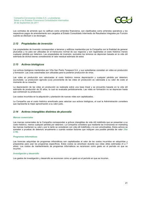 INFORME SVS SEPTIEMBRE 2011 CCU S.A.