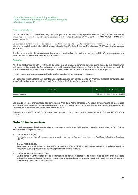 INFORME SVS SEPTIEMBRE 2011 CCU S.A.