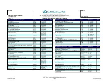 BS200 2013 Order Form - Carolina Liquid Chemistries