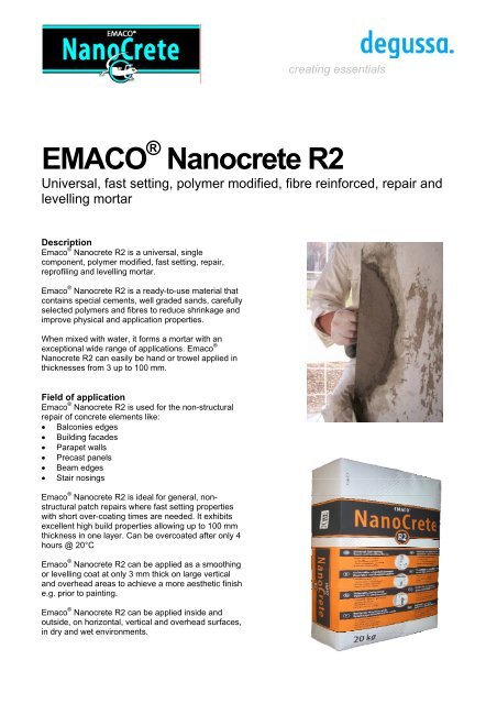 EMACO Nanocrete R2 - Arcon Supplies