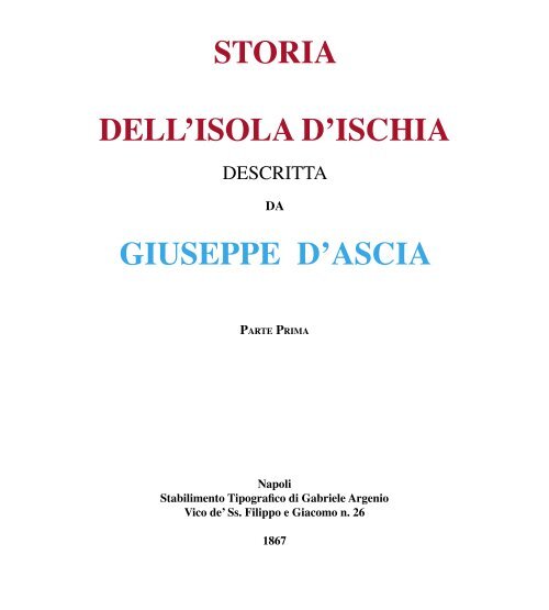 storia dell'isola d'ischia giuseppe d'ascia - La Rassegna d'Ischia