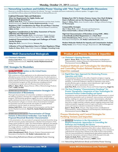 Product and Process Variants & Impurities