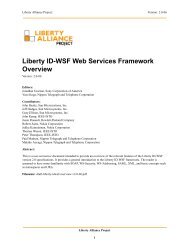 Liberty ID-WSF Web Services Framework Overview - Liberty Alliance