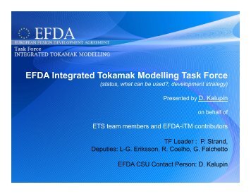 EFDA Integrated Tokamak Modelling Task Force - IFA