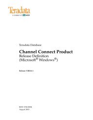 Teradata Database Channel Connect Product Release Definition ...