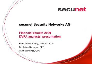 Analysts' presentation - Secunet